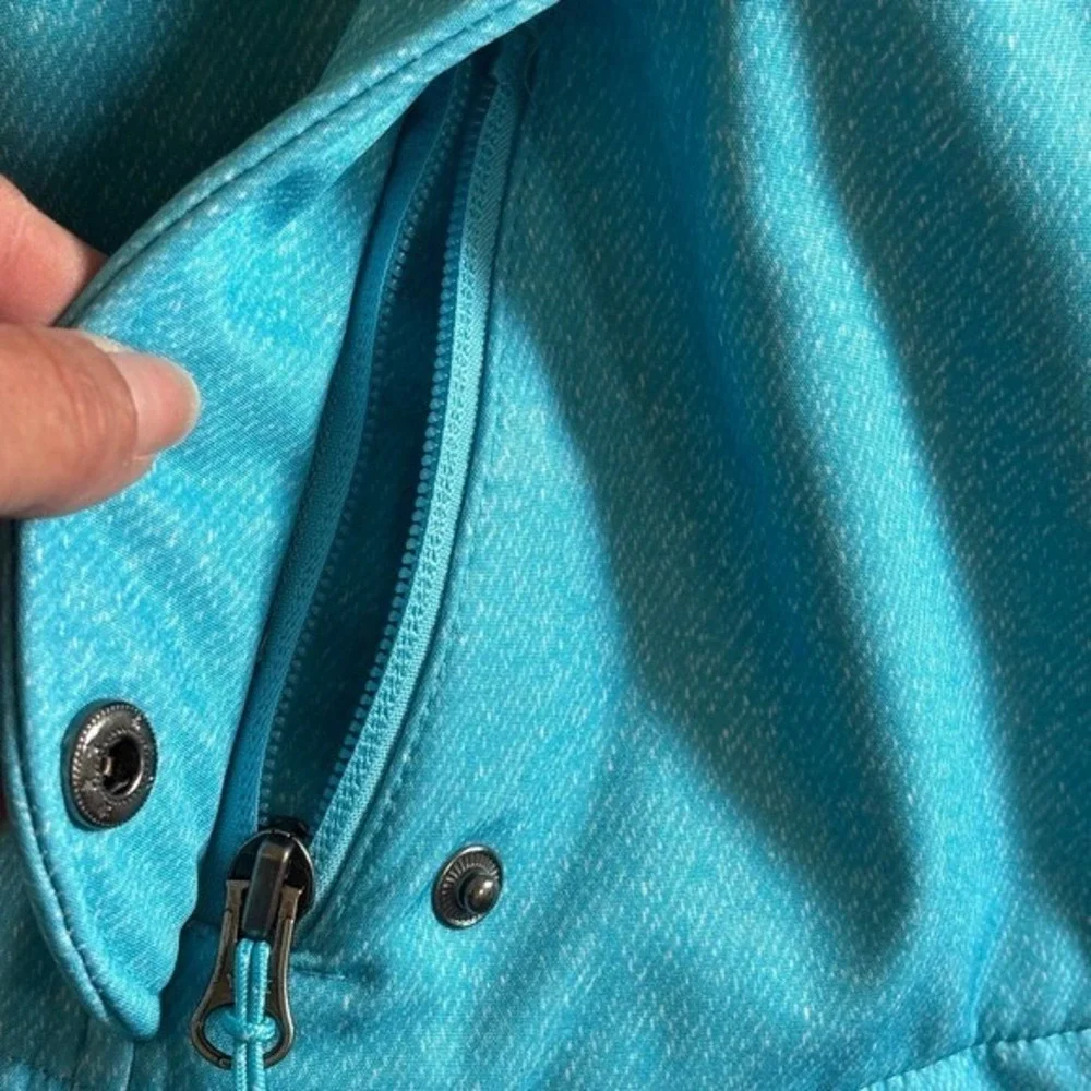 Snozu Girls Soft Shell Jacket Size XS 5/6 Blue Hooded Coat